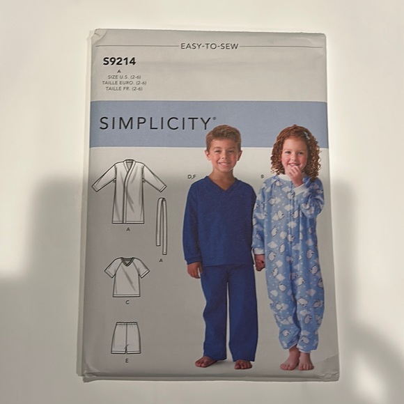 Brand new Simplicity S9214 Pattern Children’s Cozy-wear - Picture 2 of 3